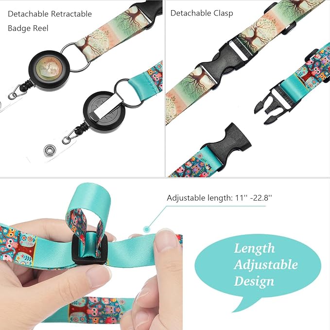 Inspirational Butterfly Lanyard with ID Badge Holder and Retractable Badge Reel, Adjustable Badge Lanyard for Teachers, Nurses, Students, and Office Staff