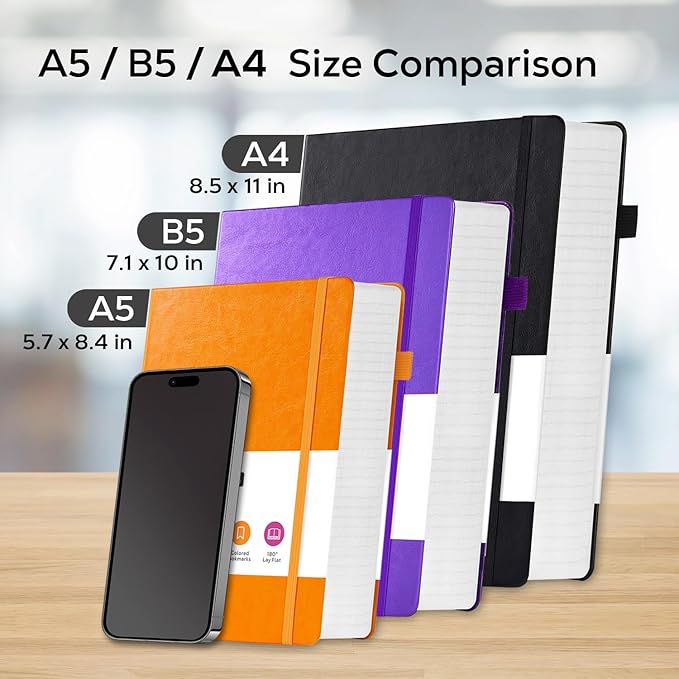 8.5 x 11 Large Journal Notebook Notepad for Women Men Writing, 320 Pages Hardcover Leather Bound Notebook journal college ruled, 100Gsm Lined Paper, Burgundy