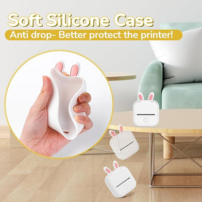 Phomemo T02 Protective Case White- Compatible with T02 Mini Printer, Adorably Unique Design Flexible Protective Case for Gift