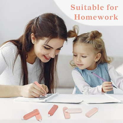 Temiary 6Pcs Mini White Out Tapes for Instant Correction, Cute Whiteout for Writing, Aesthetic Correction Tape Set Easy To Use for Students School Office Supplies (Pink)