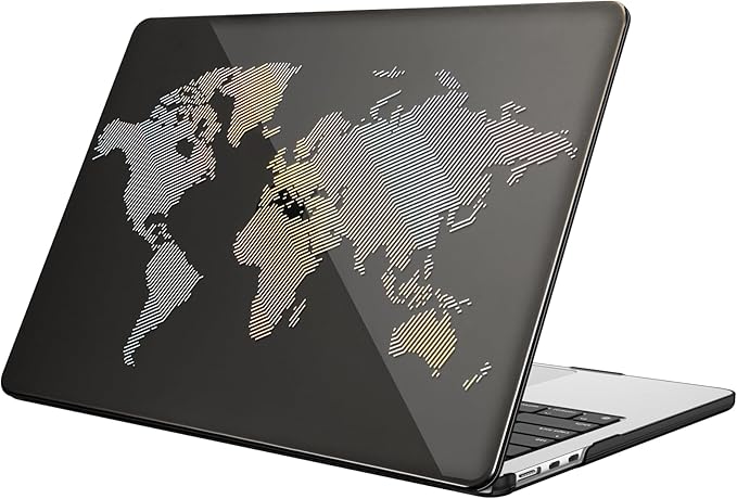 Fintie Case for MacBook Air 13.6 Inch A3113 A2681 (2022 2023 2024 Release) - Snap On Hard Shell Cover for MacBook Air 13.6" M2 M3 Chip with Liquid Retina Display and Touch ID (World Map)