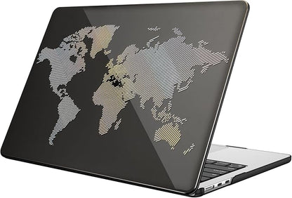 Fintie Case for MacBook Air 13.6 Inch A3113 A2681 (2022 2023 2024 Release) - Snap On Hard Shell Cover for MacBook Air 13.6" M2 M3 Chip with Liquid Retina Display and Touch ID (World Map)