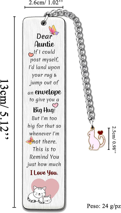 Aunt Bookmarks Christmas Gift Bookmark Aunty Birthday Present I Love You Happy Retirement Appreciate Love Quotes Engraved Thanksgiving Keepsakes Best Auntie Mothers Day Gifts Ideas from Niece Nephew