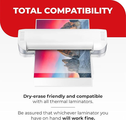 3MIL Thermal Laminating Sheets (100 Count) 9x11.5 inch, Dry-Erase Friendly Laminating Pouces, Compatible with Laminators Crystal Clear Laminated Finish