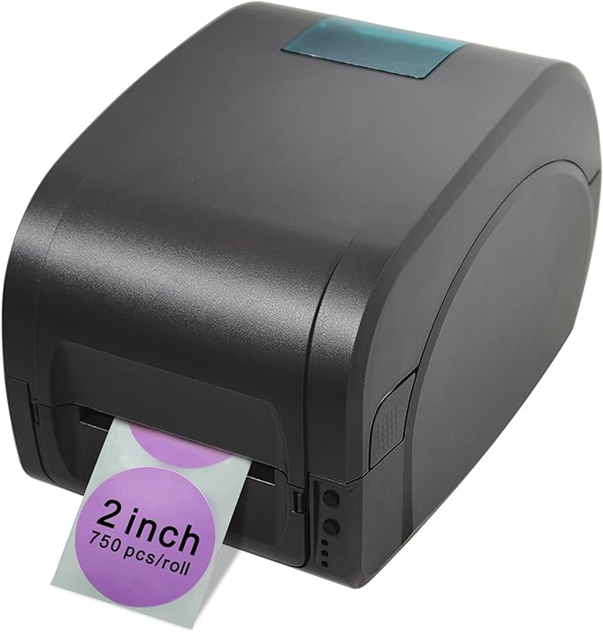 Hybsk 2 inch Circle Color Direct Thermal Stickers Shipping Labels for Barcodes,Name Tag,DIY Logo Design,QR Code,Inventory– Compatible with Zebra,Rollo,Munbyn,and More-750 pcs (2 inch,Purple)