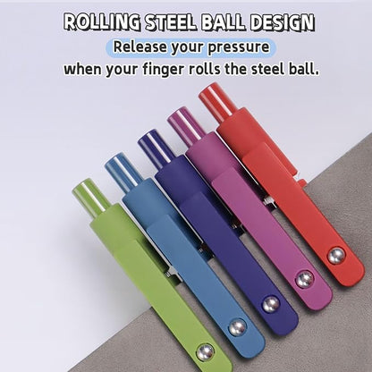 UIXJODO Gel Pens, 5 Pcs 0.5mm Black Ink Pens Fine Point Smooth Writing Pens with Silicone Grip, High-End Series Metal Clip Retractable Pens for Journaling Note Taking (Vintage)