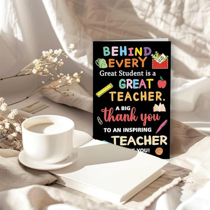 Teacher Appreciation Cards, Thank You Teacher Card for Preschool, Daycare & Educators - Teacher Appreciation Gifts Ideas, Thank You for Helping Me Grow, Perfect Preschool Teacher Appreciation Gifts