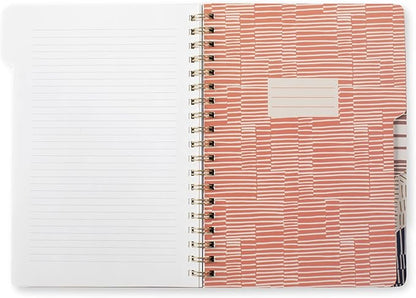 Fringe Studio Large Tab Notebook,Tribal Lines, Flexible Paperback Cover, College Ruled, 5 Subject/Die-Cut Dividers, 7.25" X 10", 180 Lined Pages (343007), Multicolor
