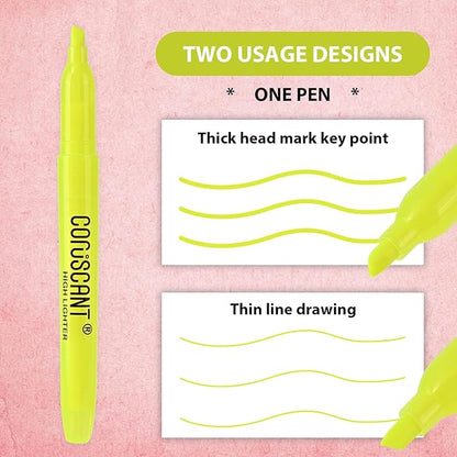 Highlighter - 36 pack color highlighter, color transparent visible fluorescent pen shell, wide chisel point mark, fluorescent pen, school, office