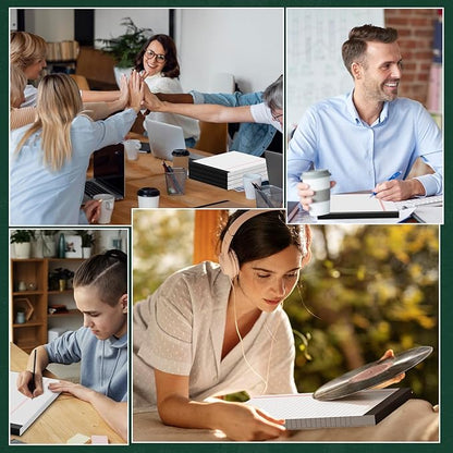 Thick Legal Pads 8.5 x 11 Wide Ruled Note Pads White Notepad 80 Sheets per Pads, Perforated Paper Study Back Writing Pads 8-1/2" x 11-3/4" Lined Paper for Home, Office, School, Pack of 2