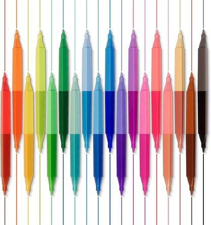 36 Colors Double Sided Washable Mini Markers, Water Based Non-Toxic Thin Marker with Case, Travel Essentials for Kids,Easter Basket Stuffers for Kids, School Supplies, Art Supplies