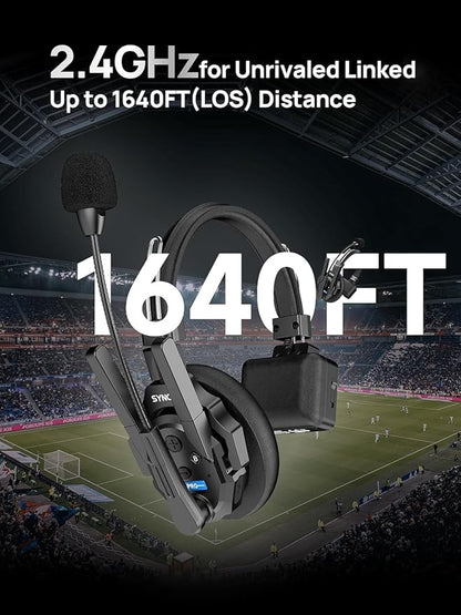 SYNCO XTALK XPro2 X2 Wireless Intercom Headset System 2.4 GHz Full Duplex 1640feet/500 Meter Communication System for Live Show Stage Performance Movie Shoot (XPro2/2 Persons)