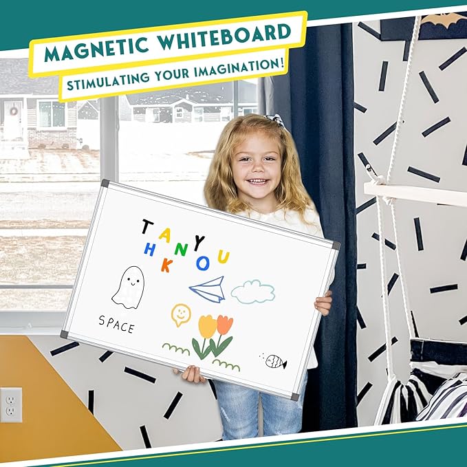 Double Sided Magnetic White Board, 48"x36" Dry Erase Whiteboard for Wall with Aluminum Frame Large Presentation Board for School, Office and Home