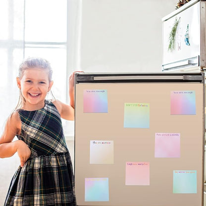 Zonon 60 Pieces Inspirational Sticky Notes 3 x 3 Inch Motivational Fun Notepads Positive Gifts for Teacher Nurse Coworkers Work Studying Supplies (Watercolor Style)