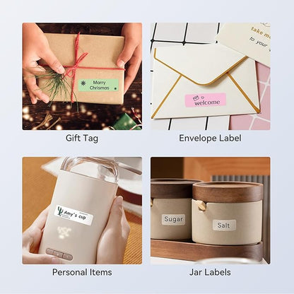 NIIMBOT Label Maker Tape for D11/D110/D101 Label Maker, 12 x 40 mm (0.47'' x 1.57'') 160 Tapes/Roll for Home Office Labeling Tape Replacement, Green