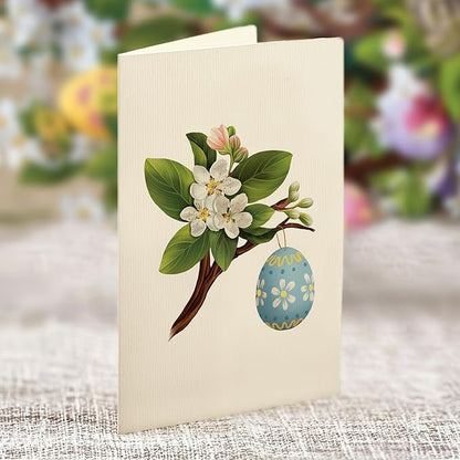 Freshcut Paper Pop Up Cards, Easter Egg Tree, 12 Inch Life Sized Paper House Plants 3D Popup Greeting Card, Easter Card, Thank You Cards, Blank Notecard & Envelope