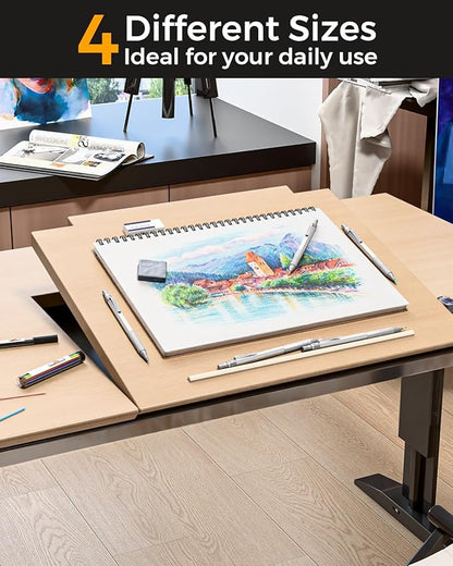 30Pcs Metal Mechanical Pencil Set with Leather Case, 0.5/0.7/0.9/2.0mm Art Drafting Pencils, 16 Tubes Graphite Leads(6B 4B 2B HB 2H 4H) with Colored Leads for Sketching Drawing Writing(Silver)