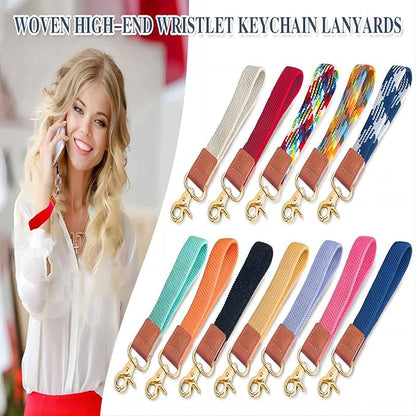 Fishent Stretchy Wristlet Keychain,Braided Cute Wrist Lanyards for Keys, Key Chain Holder for Women Men, Wrist Strap Keychain for Car Keys Phone Camera Wallet ID Badges Card (Starlight)