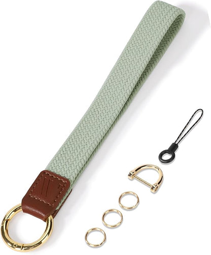 Wristlet Keychain for Women Stretchy Wrist Keychain Lanyard for Phone Case Wallet Id Card Badges (Standard - Sage Green)