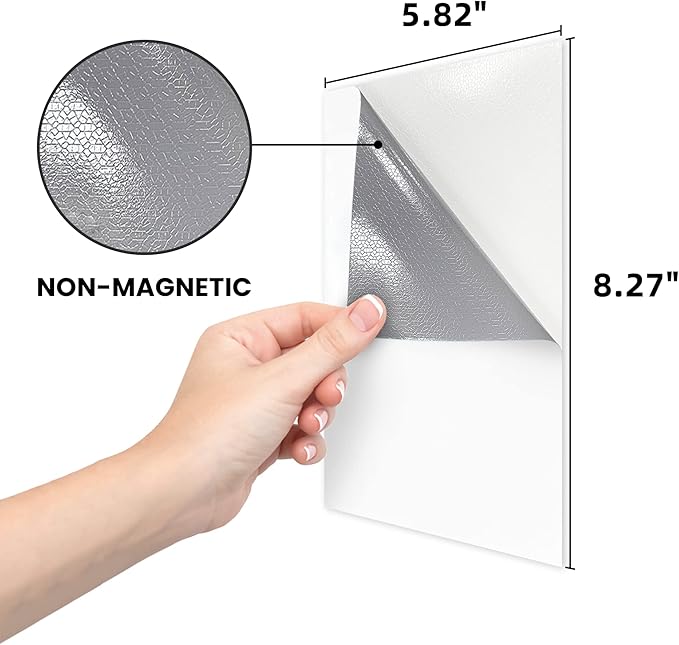 Dry Erase Board Sticker- Whiteboard Stickers-5.82''x8.27'' Removable Dry Erase Sheets- Fridge Magnetic Paper Alternatives for Desk/Refrigerator/Door/Home/Office/Classroom (White-6Pcs)