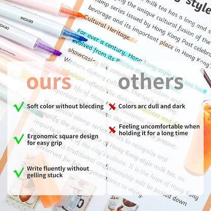 6 Pack Cute Pastel Highlighters Set, Chisel Tip, Highlighters Assorted Colors, No Bleed Bible, Study Journaling, Quick Dry Ideal great for Organizing Coloring School Supplies