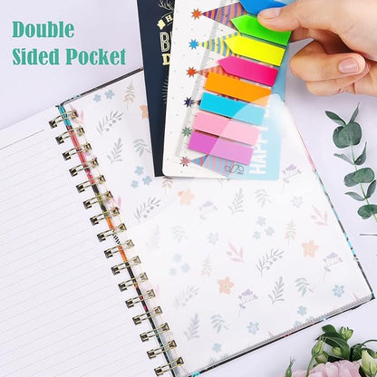 Spiral Notebook, B5 Lined Journal for women, Hardcover Spiral Journal with 2 Pockets, College Ruled Large Notebooks 7.48" x 10", 160 Pages Notebook for Office, School Supplies, Gifts