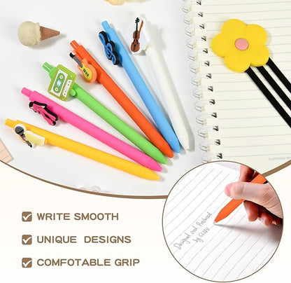 10Pcs Funny Music Theme Ballpoint Pens with Cute Music Pattern for Women Men Bulk for Coworkers Team Staff Funny Office Stationary (music)
