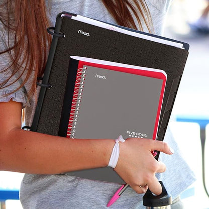 Five Star Spiral Notebook, 2 Subject, College Ruled, 9 1/2" x 6" 80 Sheets, Gray (840029AA3-ECM)