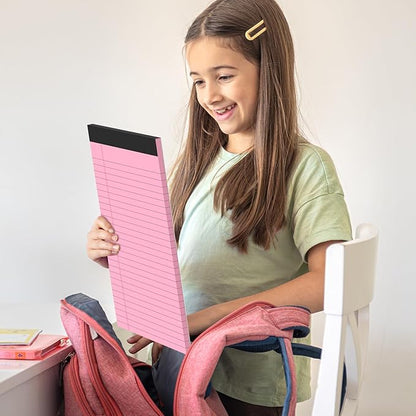 Colored Legal Pads 8.5x11 Legal Pads 2 Pack Wide Ruled Notepads Colored Note Pads 8.5x11 Perforated Legal Notepads 21LB Legal Pad 30 Sheets Writing Pads for School, College, Office (Pink/Blue)