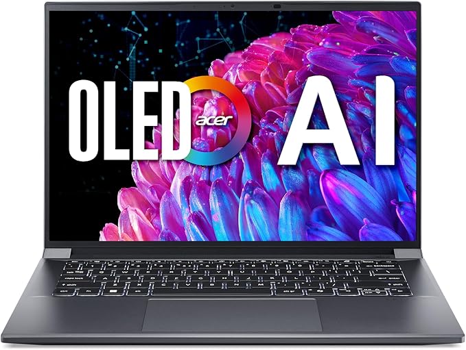 Acer Swift X 14 Laptop | 14.5" OLED 2880 x 1800 120Hz Calman Verified | Unlock AI Experiences | Intel Core Ultra 7 Processor 155H | NVIDIA GeForce RTX 4060 | 16GB LPDDR5X | 1TB SSD | SFX14-72G-77NJ