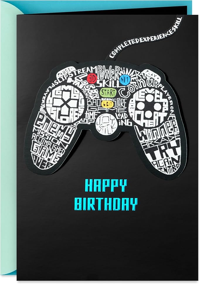 Hallmark Birthday Card for Gamer (Video Game Controller)