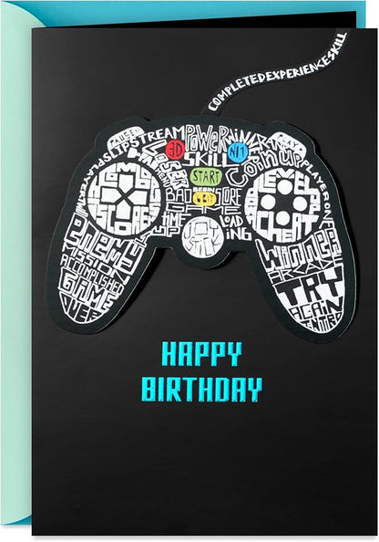 Hallmark Birthday Card for Gamer (Video Game Controller)