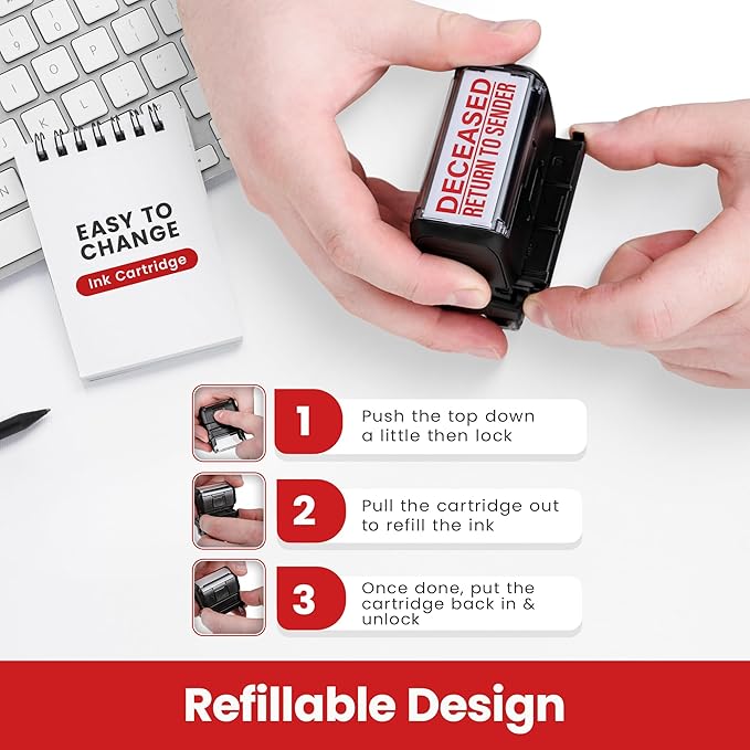 Promot Deceased - Return to Sender Self Inking Rubber Stamp