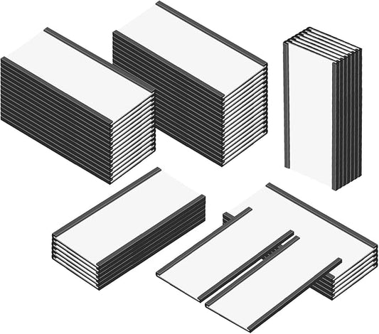 C Channel Magentic Label Holders 1.6x4 Inch, Magnetic Labels for Shelving，Magnetic Data Card Holders File Cabinet Labels,Pack of 50 …
