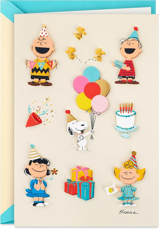 Hallmark Signature Peanuts Birthday Card (Charlie Brown and Friends)