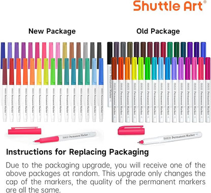 Shuttle Art Permanent Markers, 30 Assorted Colors Ultra Fine Point Permanent Marker Packed in Travel Case, Ideal Colored Markers Set for Adults Coloring Doodling on Plastic, Glass, Gift for Teens