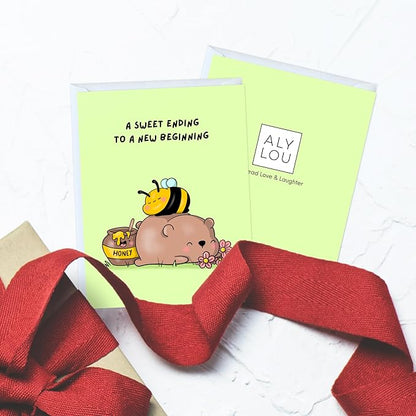 Congratulations Card, Graduation Card, Congrats Grad for Him/Her, Funny New Job Promotion, New Home, Wedding Celebration (A Sweet Ending To a New Beginning)