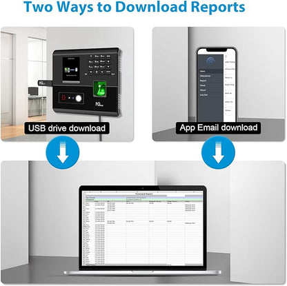 NGTeco Time Clocks for Employees Small Business with Face, Fingerprint, RFID and PIN Punching in One, MB1 Office Time Card Machine Automatic Punch with APP for iOS Android (0 Monthly Fee)