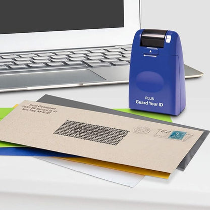 Guard Your ID Identity Protection Security Prevention Stamp Roller (Blue)