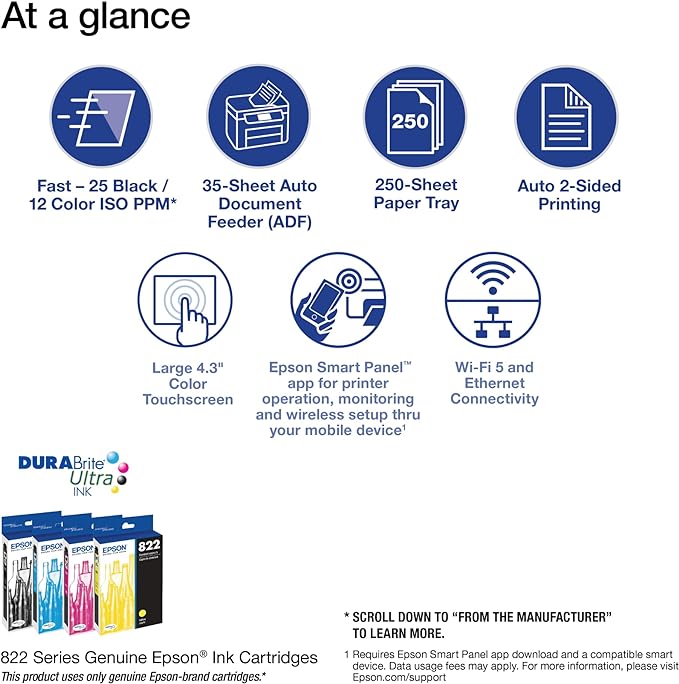 Epson® Workforce® Pro WF-4820 Wireless Color Inkjet All-In-One Printer, Black, Large