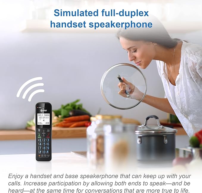 AT&T GL2113-21 Cordless Home Phone with Smart Call Blocker, Bluetooth Connect to Cell, Answering Machine, Full-Duplex Speakerphone