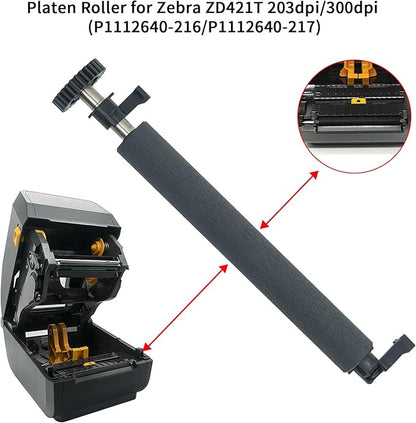 P1112640-216 Kit Platen Roller for Zebra ZD421T ZD888T ZD220T ZD230D ZD230T Thermal Printer - Replacement Printer Transfer Roller Compatible with Zebra ZD421T (203dpi, 300dpi)