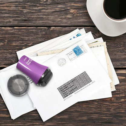 Wide Advanced Privacy Protection Roller by Guard Your ID for Bills, Mail, Address Labels (3-Pack, Purple)