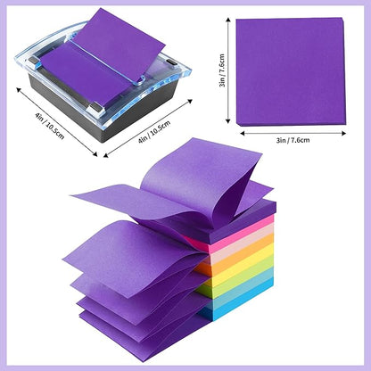 (8 Pads) Pop-up Sticky Notes 3x3 Inches, 8 Bright Colors Super Sticky Notes, Clean Removal, Recyclable, 84 Sheets/pad