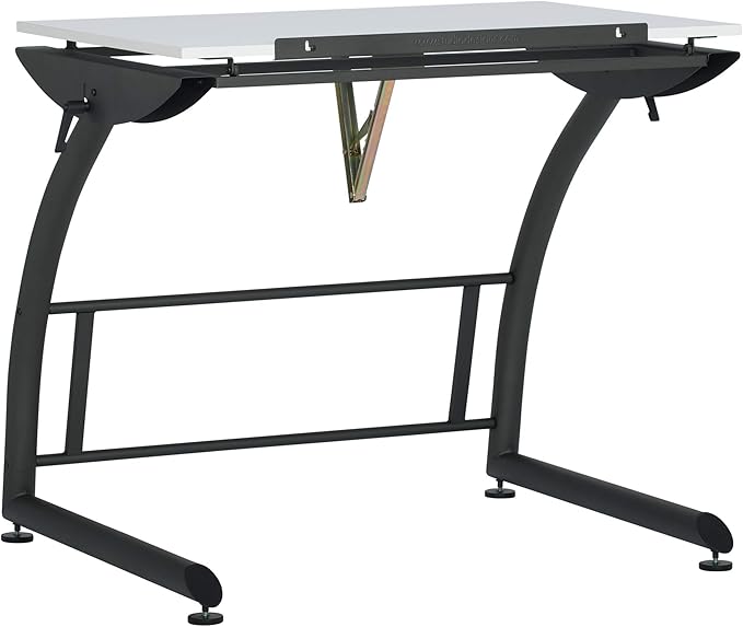 SD STUDIO DESIGNS Triflex Drawing Table, Sit to Stand Up Adjustable Office Home Computer Desk, 35.25" W X 23.5" D, Charcoal Black/White