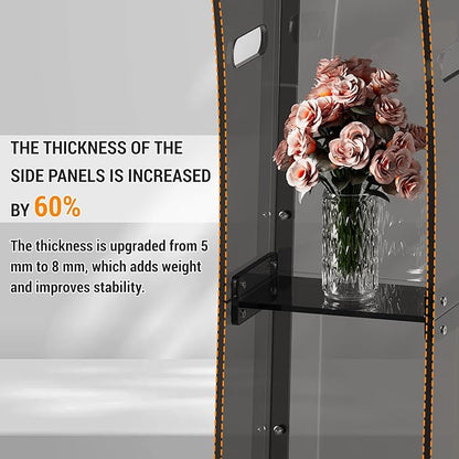 Acrylic Podium Stand，49“ Tall Portable Podium with Lockable Wheels, Black lecterns & Podium with Storage Shelf for Classroom, Pulpit Podium for Church,Wedding,Presentation