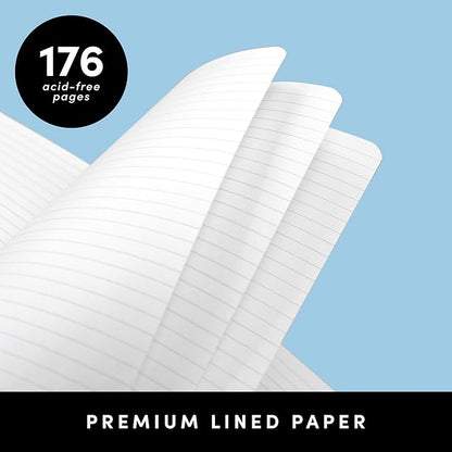 PAPERAGE 2-Pack Softcover Lined Journal Notebook (Navy & Dark Green), 176 Pages, Large B5 College Ruled Notebook, 7.6 inches x 10 inches - 100 GSM Thick Premium Paper, Soft Vegan Leather Journal for Home, Work & School