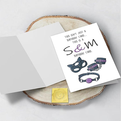 Cat Mask Birthday Card for Him Her, Cheek Birthday Card for Boyfriend Girlfriend, Funny Sm Birthday Card