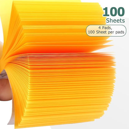 Sticky Notes 3x3 Self-Stick Notes Bright Colors Sticky Notes 4 Pads 100 Sheets/Pad (Orange)