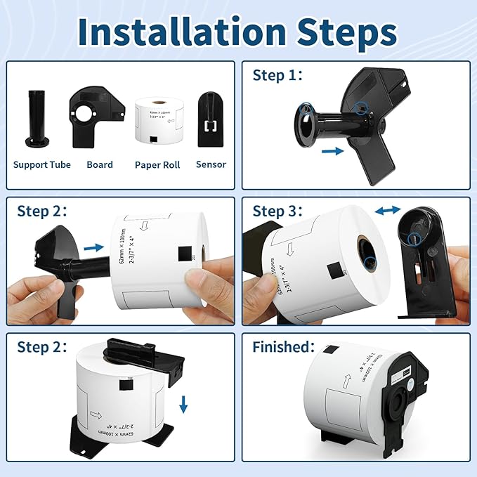 12 Rolls 2.4" x 3.9" Shipping Labels Replacement for Brother DK-1202, 3600 Labels, 1 Detachable Frame, Compatible with Brother QL Printers, Clear & Durable Adhesive